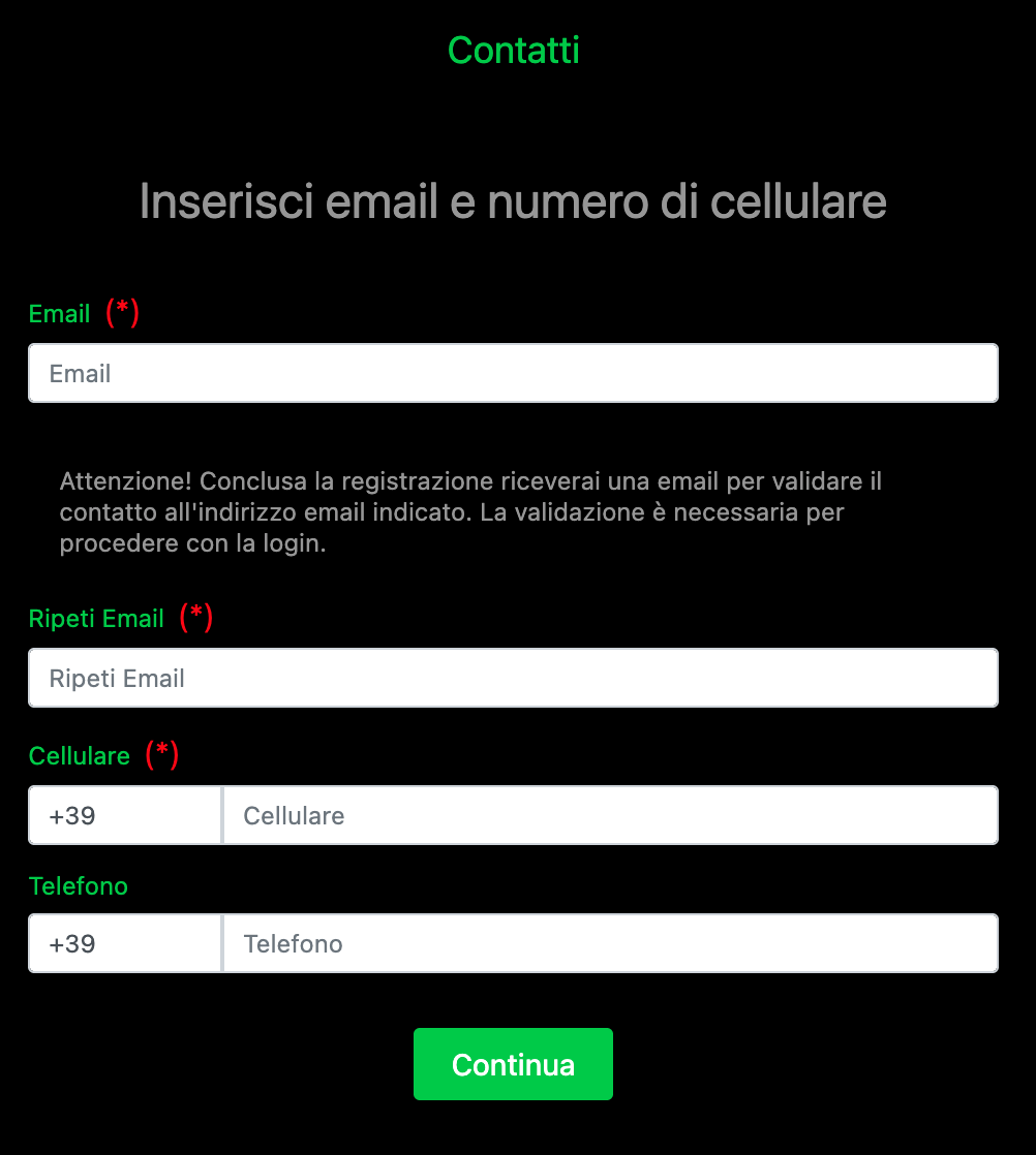 Schermata illustrativa: recapiti